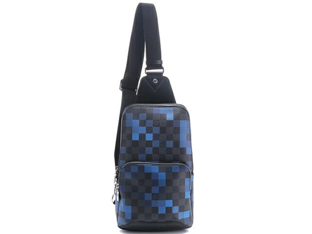 LOUIS VUITTON Shoulder Bag Avenue Sling Damier Graphite Black Pixel